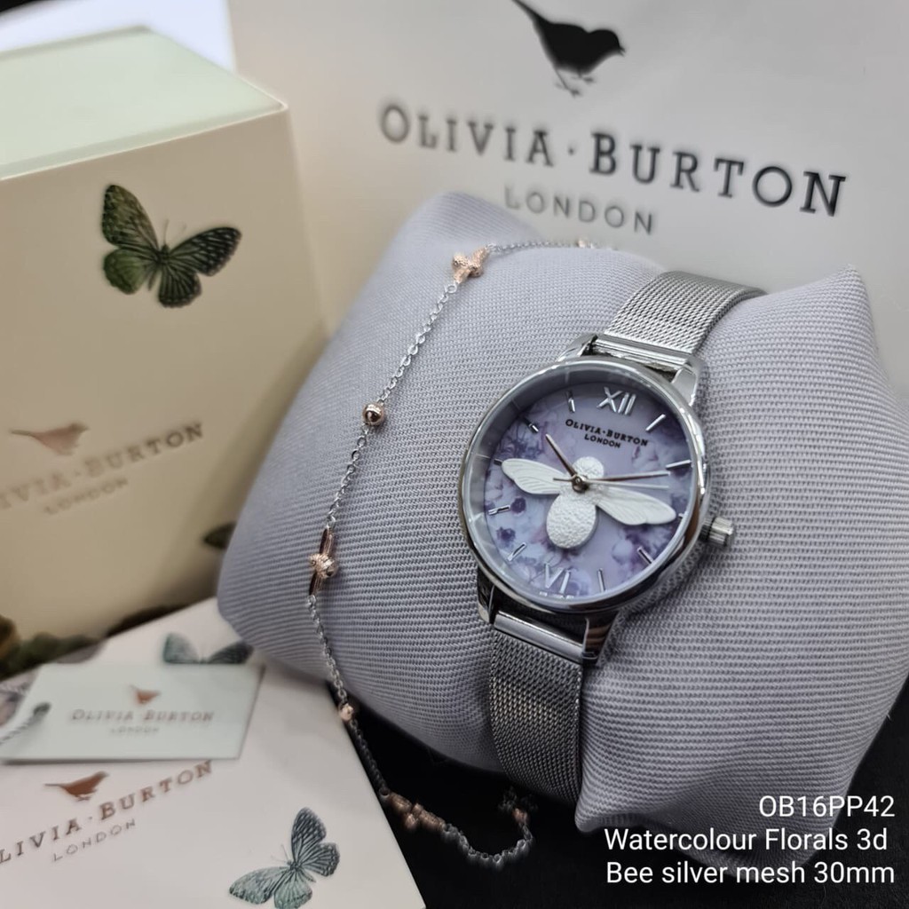 [ Olivia Burton ] Jam Tangan Olivia Burton Original | OB Watercolour Florals 3d + Gelang