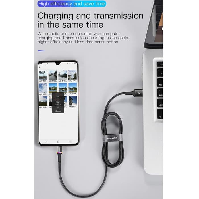 Baseus Type C LED Glowing Cable 3A  1M