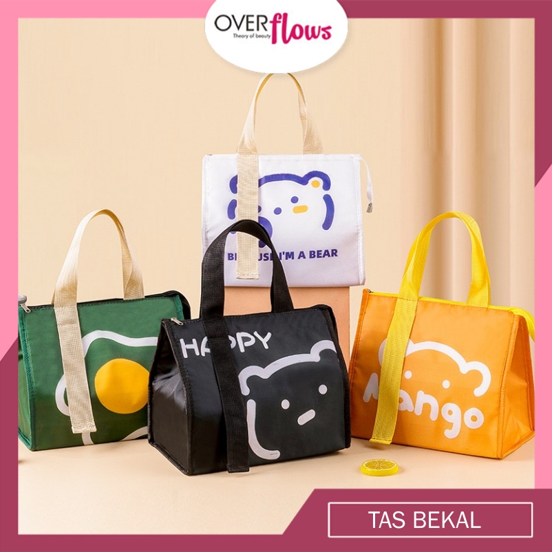 OVERFLOWS.ID Lunch Bag Tas Bekal Tempat Makan Cooler LunchBag Box Motif Anak Dewasa