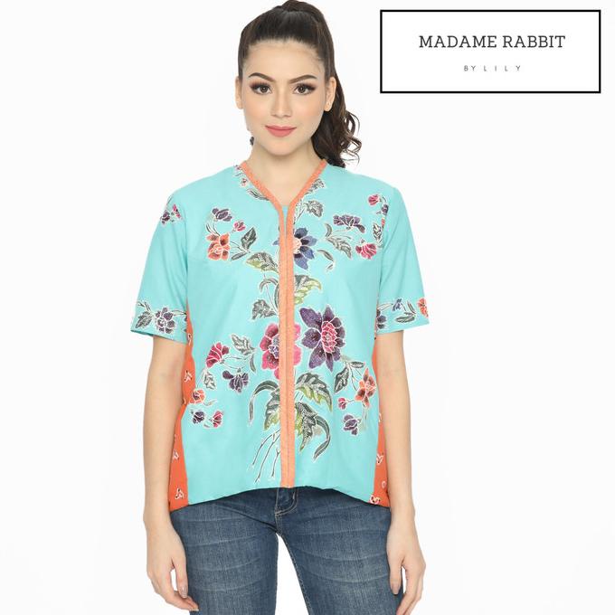 Baju Kerja Wanita Madame Rabbit Tosca Flower Batik Tulis Jahit Furing - XXL