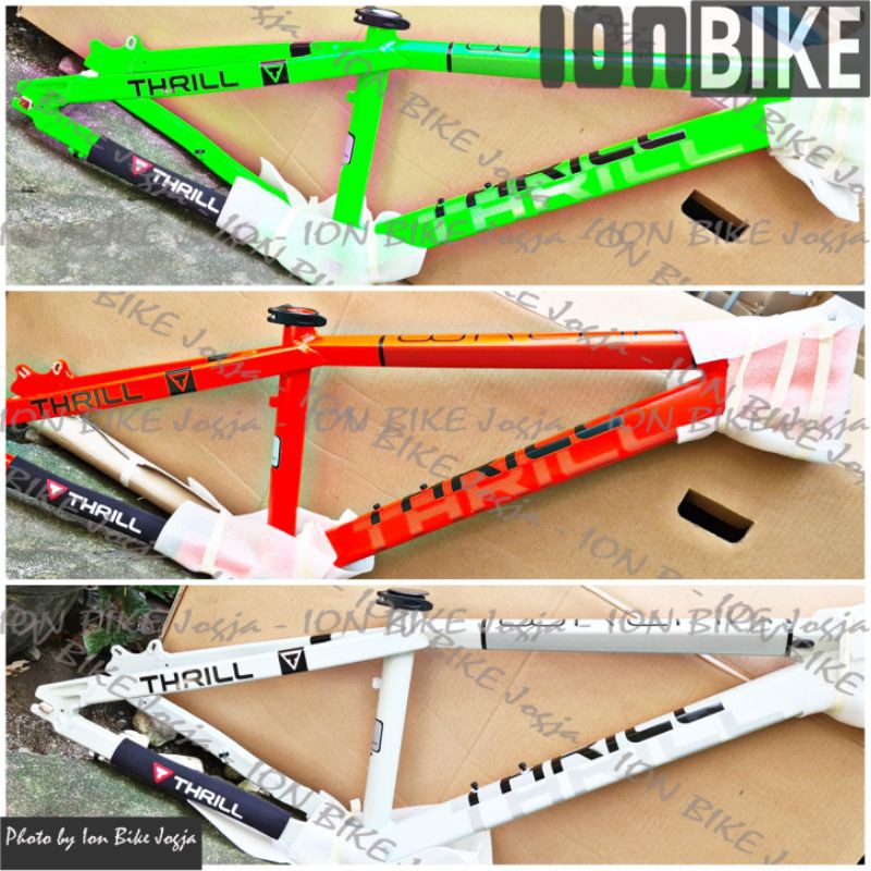 frame thrill wreak 26 fullset headset dan chainguard untuk sepeda DJ mtb frameset murah inner cable