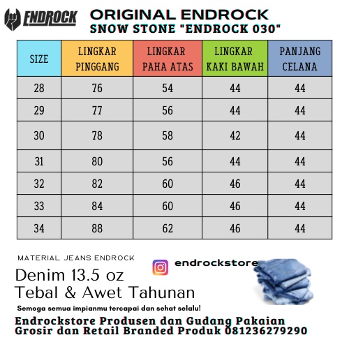 ORIGINAL jeans Endrock Snow Stone 030 | Celana pendek sobek pria