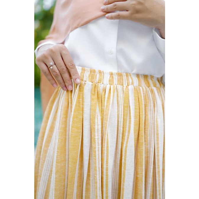 Nada Puspita Embun - Stripe Skirt - Yellow _Termurah?Promo