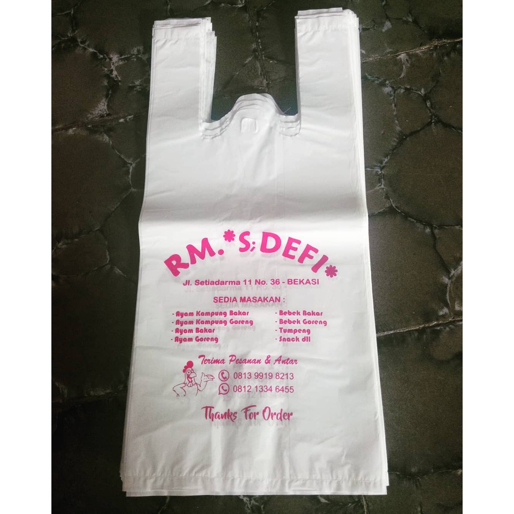Kantong plastik sablon Oshop plastik kresek rumah makan Kantong plastik sablon Oshop plastik kresek rumah makan