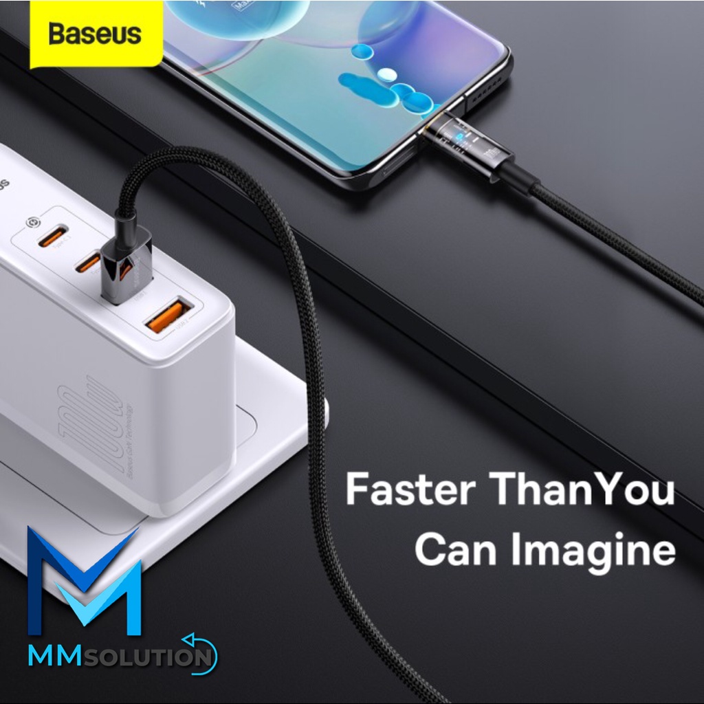 BASEUS Kabel Data Fast Charging 100W Auto OFF Disconnect USB to Type C