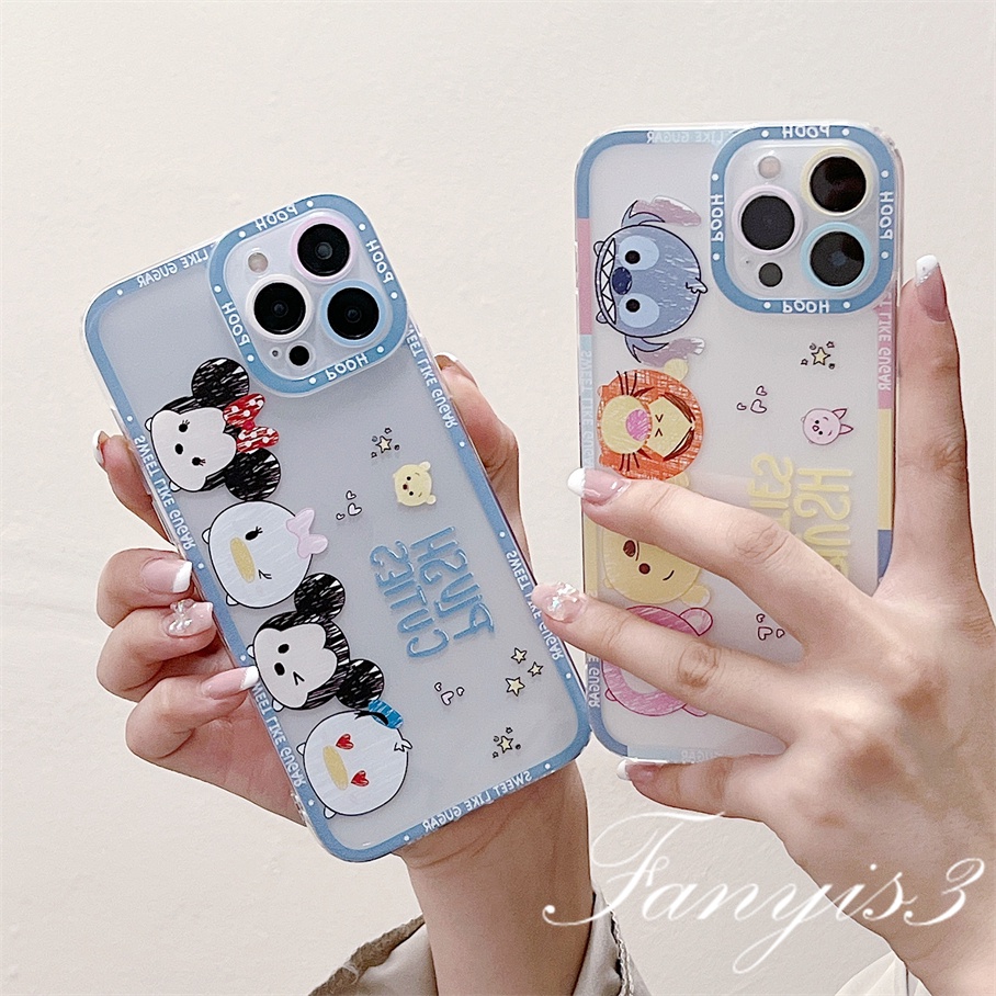 Samsung A14 A34 A54 M14 A04 A04s M23 A03 A13 A23 A33 A53 A73 A03s A02 A12 A22 A52 A72 A32 A51 A71 A50 A50s A30s A30 A20 A21s A31 A11 M53 Cartoon Mickey Mouse Bear Phone Case TPU Clear Soft Cover