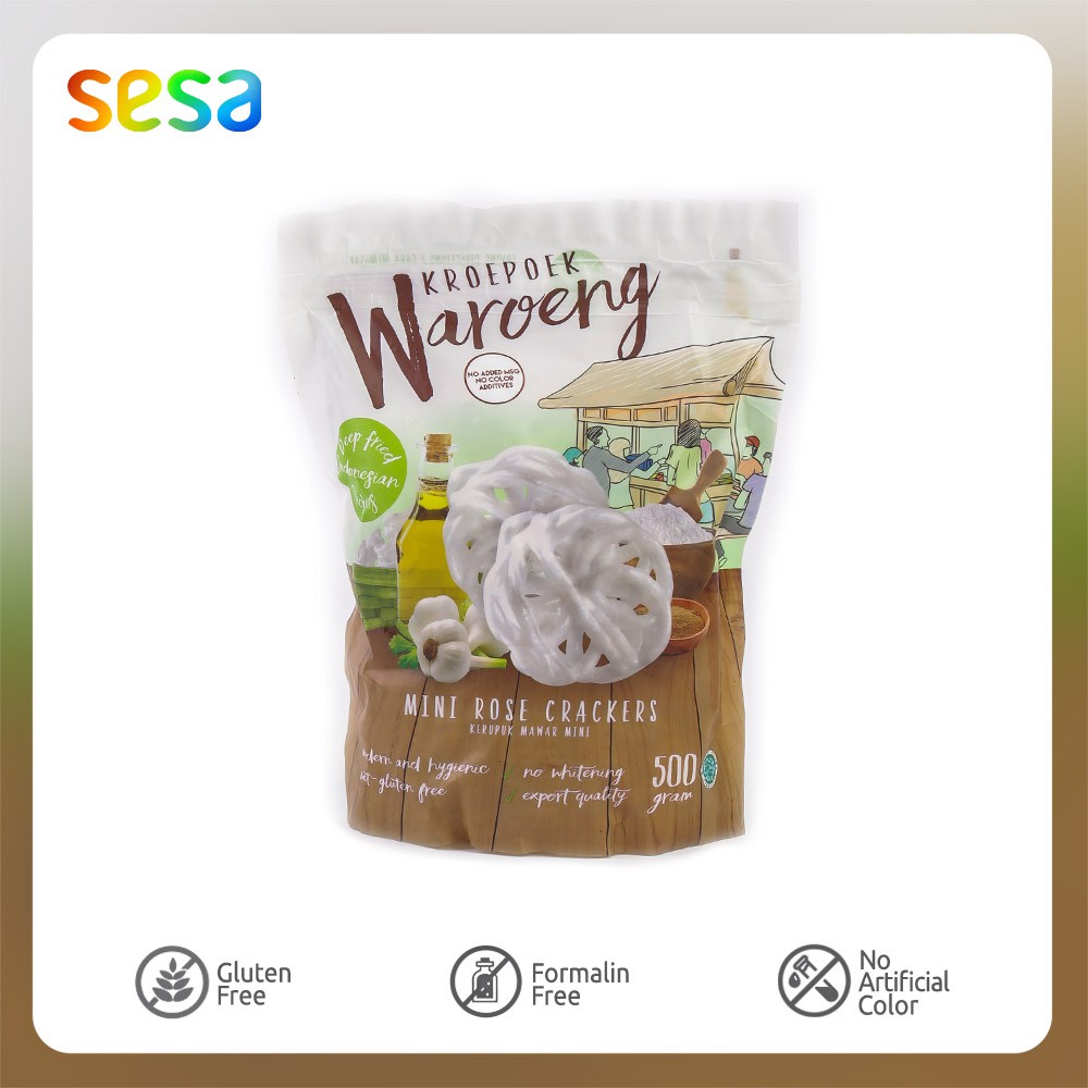 

Kroepoek Waroeng Mini Rose Crackers 500 g (Kerupuk)