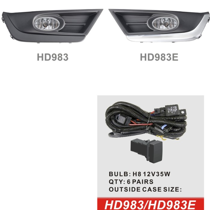 FOGLAMP / LAMPU KABUT DLAA HD983E HONDA CRV ASIA 2017