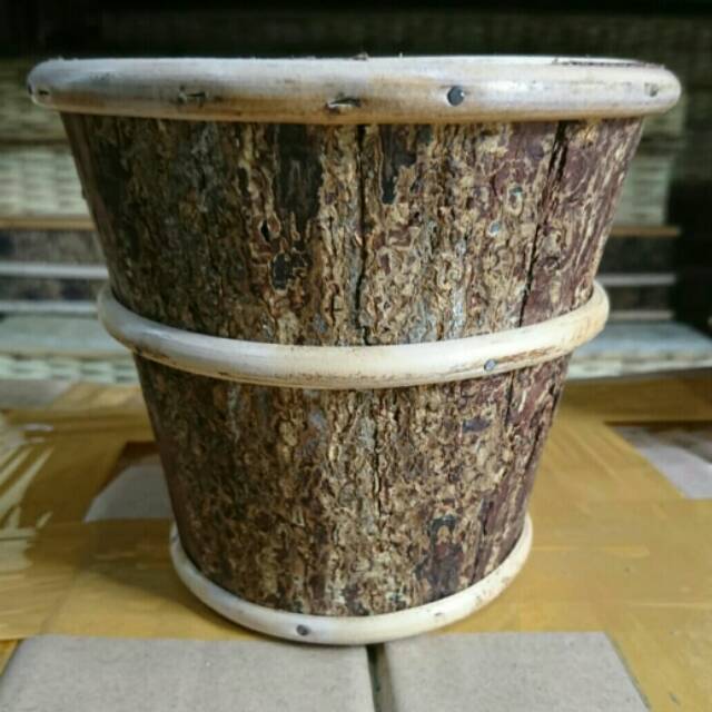  Pot  Rustic Kulit Kayu  Mini  Shopee Indonesia