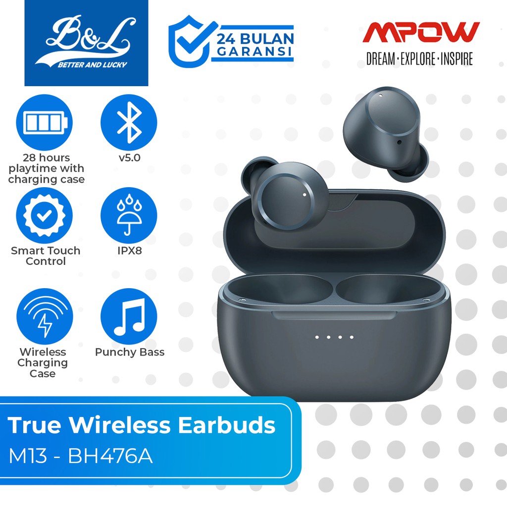 MPOW M13 Wireless Earbuds TWS Wireless Charging BT5.0 IPX8