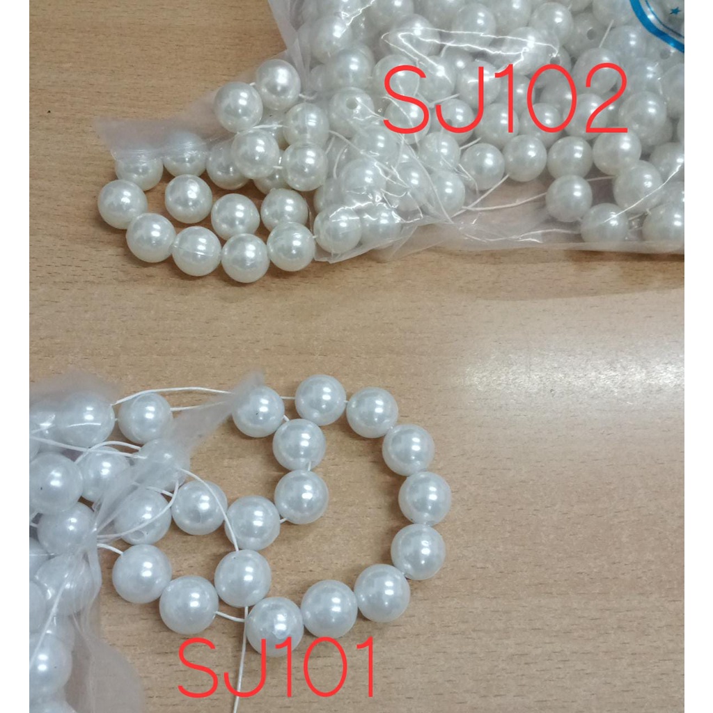 [1 Pon (450 Gram)] Manik Ringan / Mote Ringan / Mutiara Ringan Sintetis / Manik Mutiara Bulat 16Mm / Mutiara Pearl Bulat 16Mm