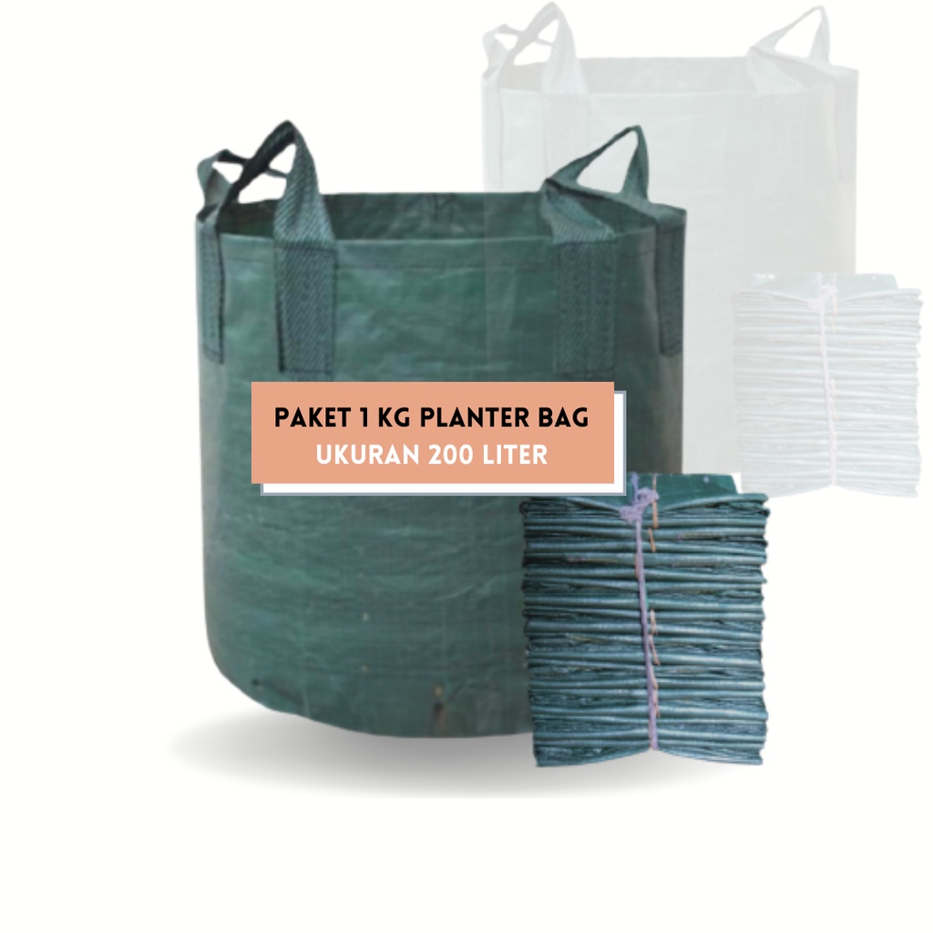 Paket Planter Bag Hijau 200 Liter Isi 3 Pcs Pot Jumbo Untuk Tanaman Anggur Dengan Harga Grosir