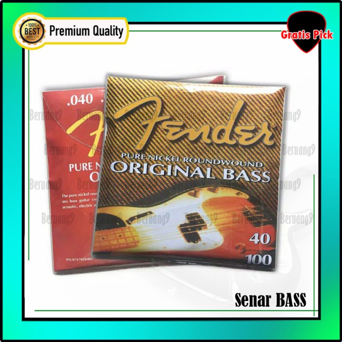 Senar Bass Akustik Elektrik Fender 040 - 100 Pure Nickel Bass Strings