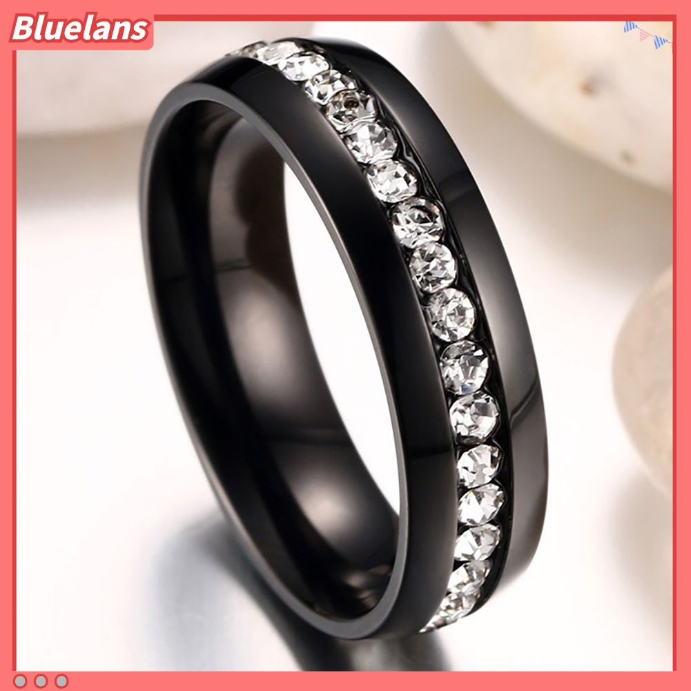 Cincin Berlian Imitasi Bahan Stainless Steel Untuk Pria Dan Wanita