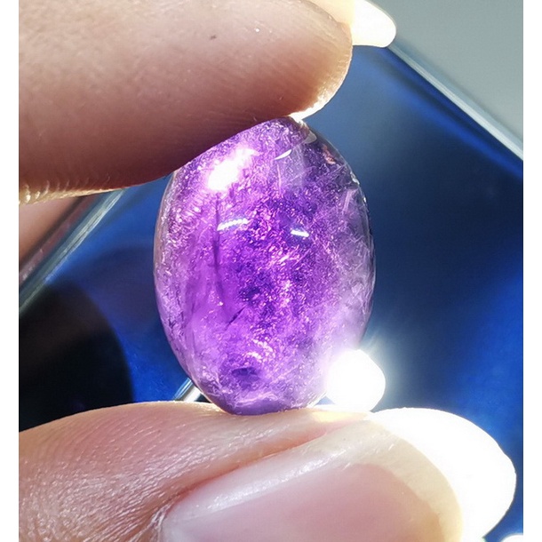 Batu Akik Antik Kecubung Wulung Hitam Tembus Ungu Ori