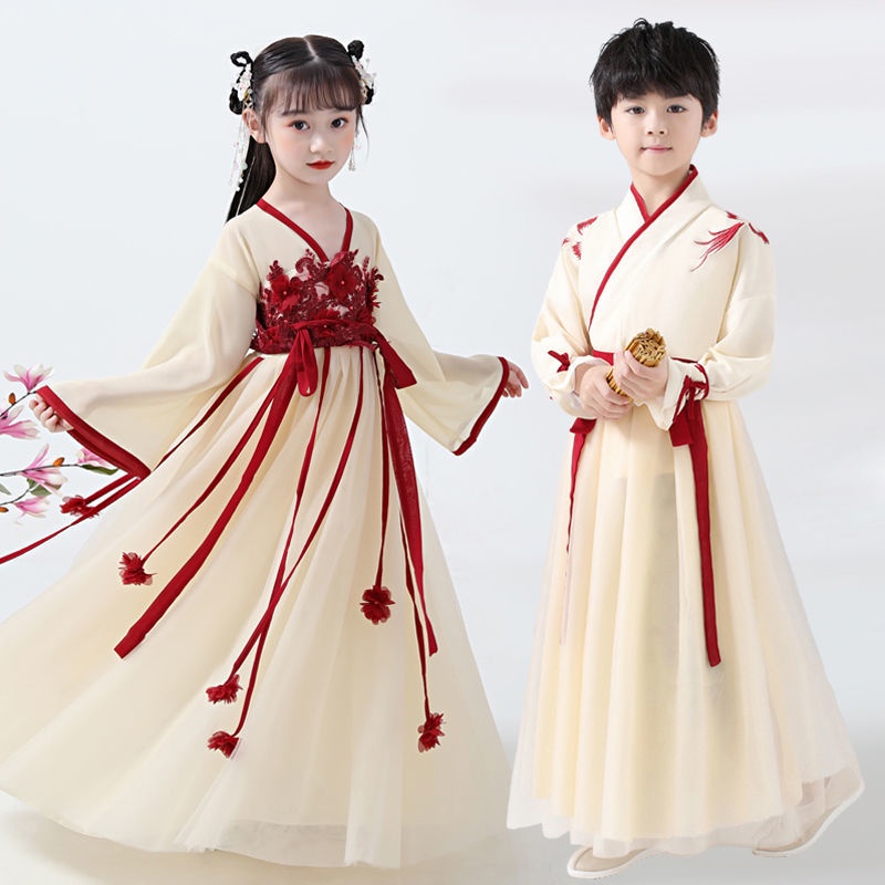 Girls' Hanfu dress children's princess dress big children's 2021 new autumn dress little girls' anci