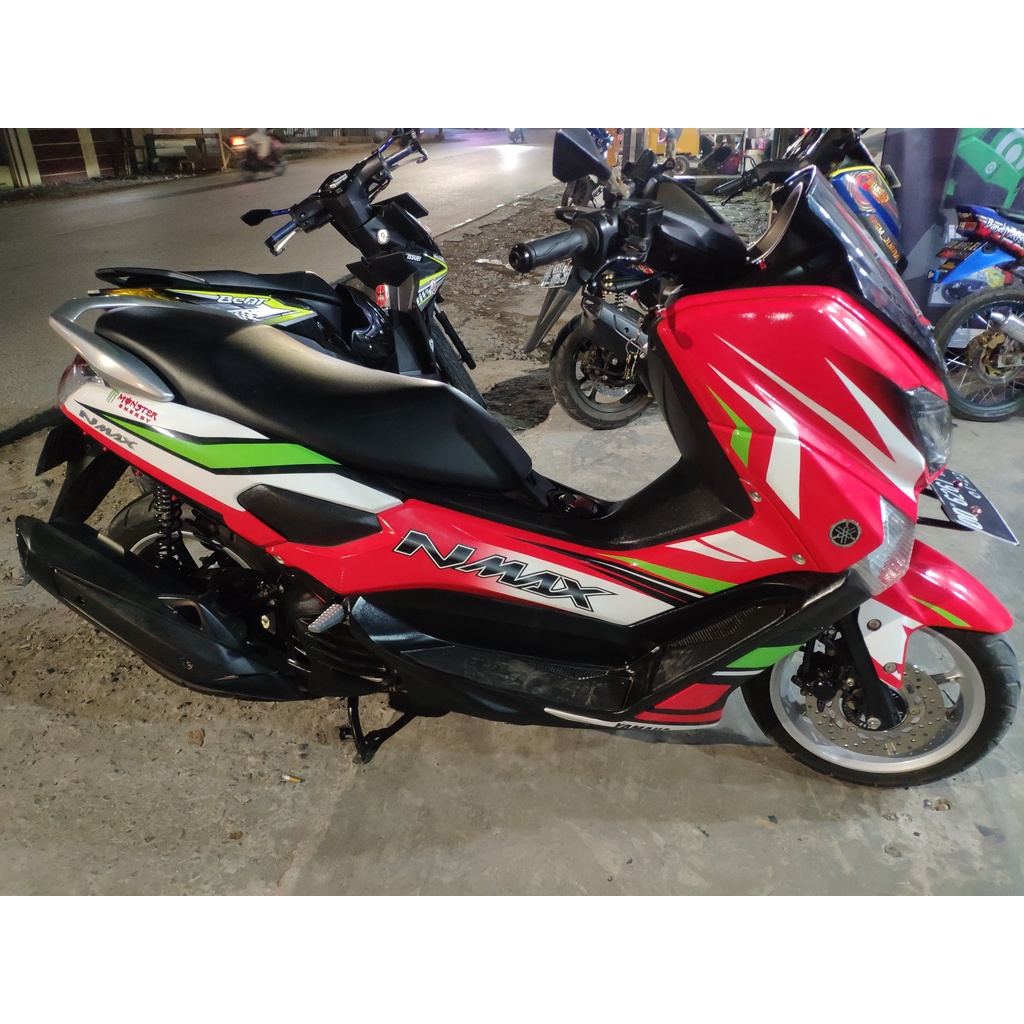 Stiker Nmax Decal Full Body Nmax Premium Red Monster Energy Glossy DNKZ
