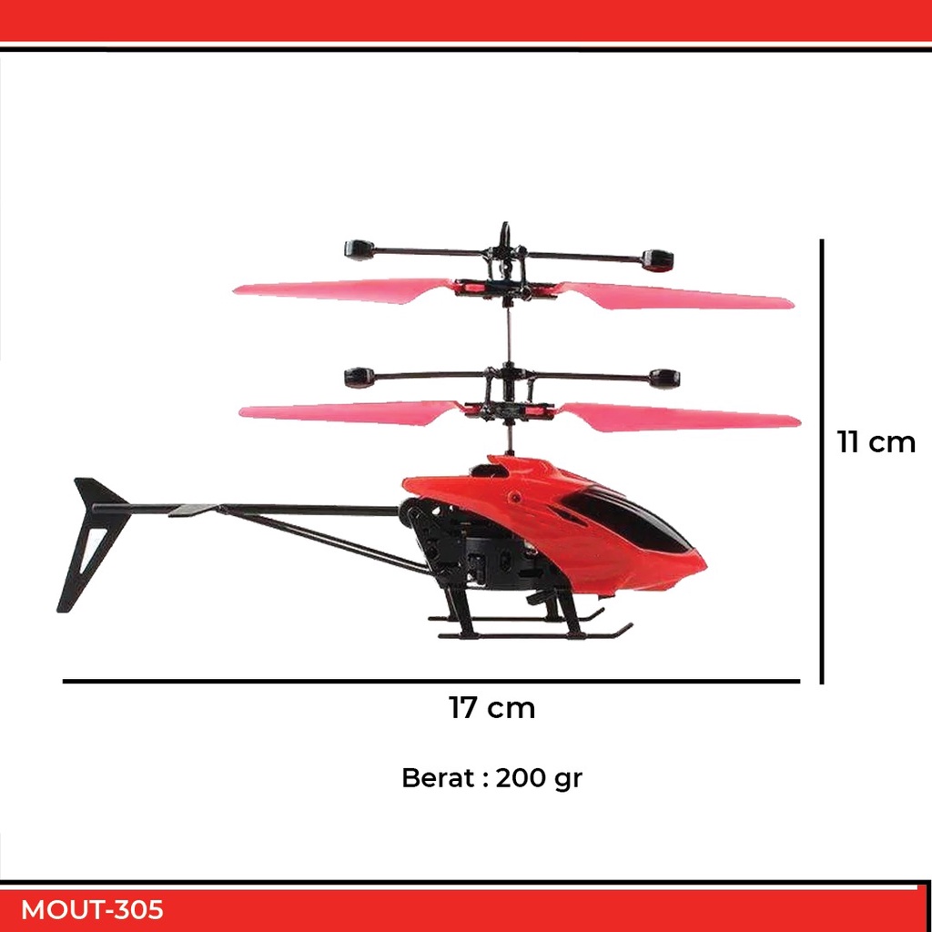 Mainan Anak Helikopter Sensor Tangan &amp; Remote Control MINI HELICOPTER RC