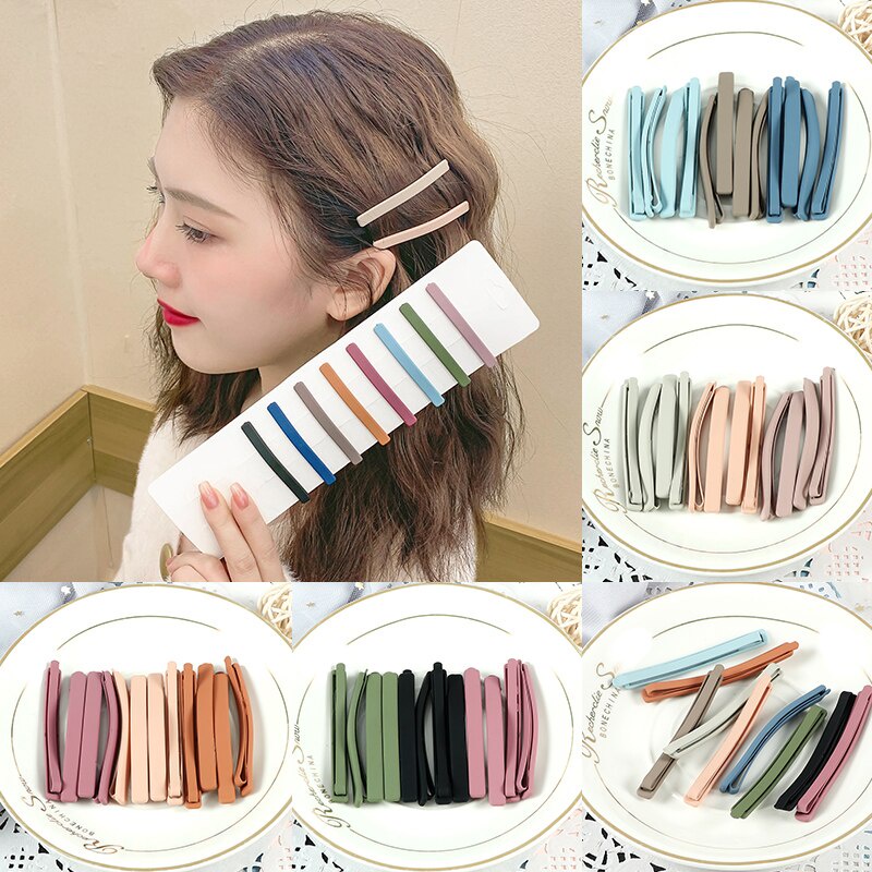 1pc Jepit Rambut Warna Morandi Korea Fashion Simple Hairpin Wanita Aksesoris