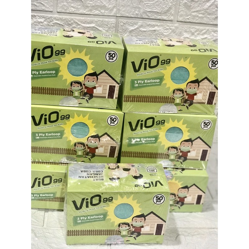 MASKER VIO KIDS 3ply isi 50pcs