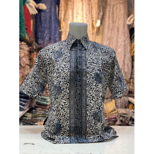 COD//KEMEJA BATIK//KEMEJA BATIK LENGAN PENDEK//KEMEJA BATIK COUPLE ABU SILVER//TERLARIS