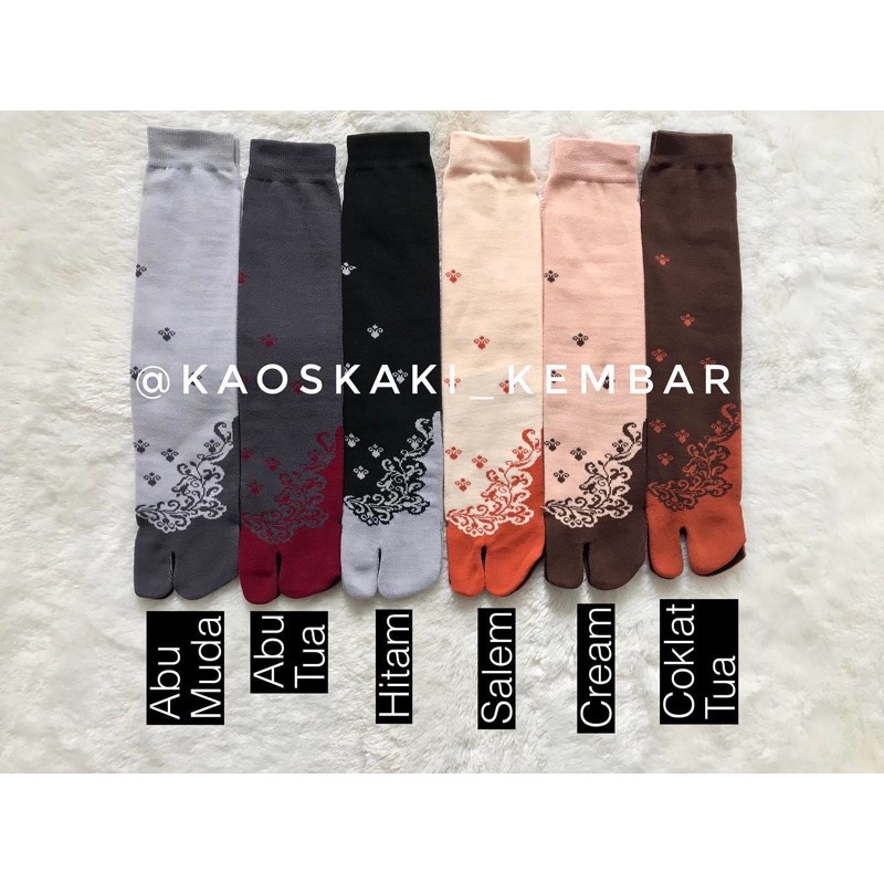 NOKEMAS 12 Pasang Kaos Kaki Jempol Nylon Motif Antik