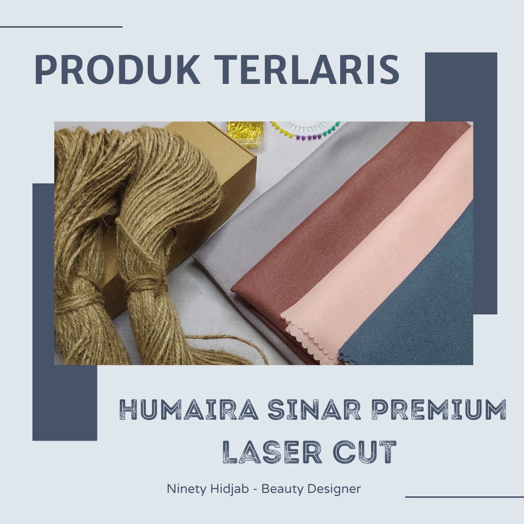 Hijab Segi Empat HUMAIRA - Sinar Polos Premium Laser Cut - V02
