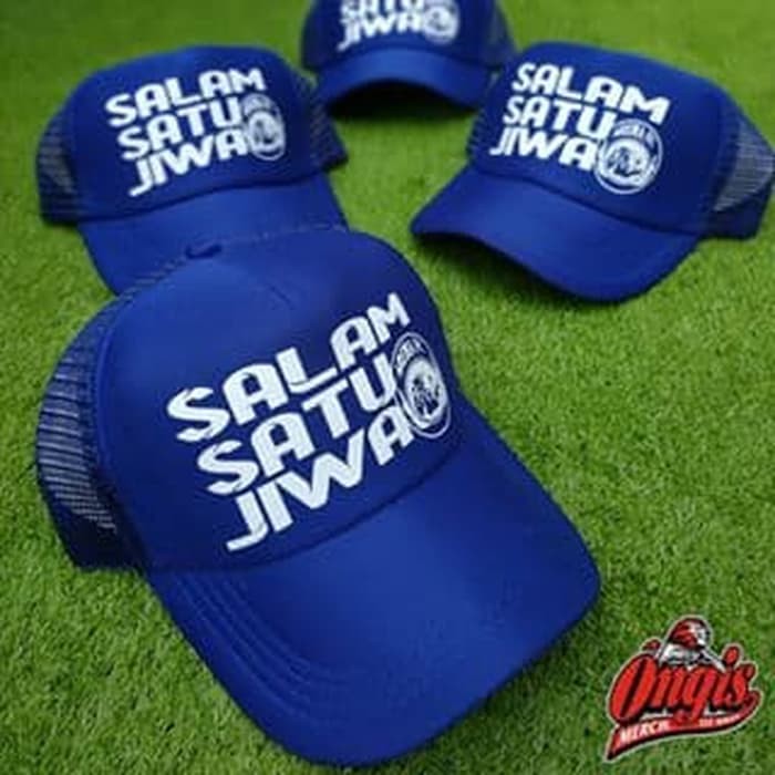 PAKAIAN PRIA, Topi Trucker Jaring HAT SALAM SATU JiWA AREMA polos custom Pria MALANG