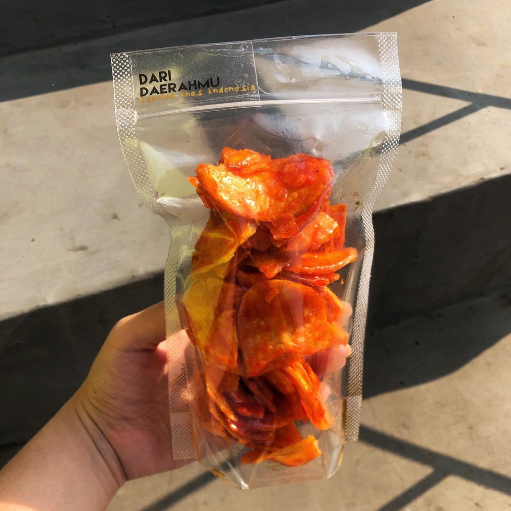 

Keripik singkong balado sanjai pedas manis asli padang