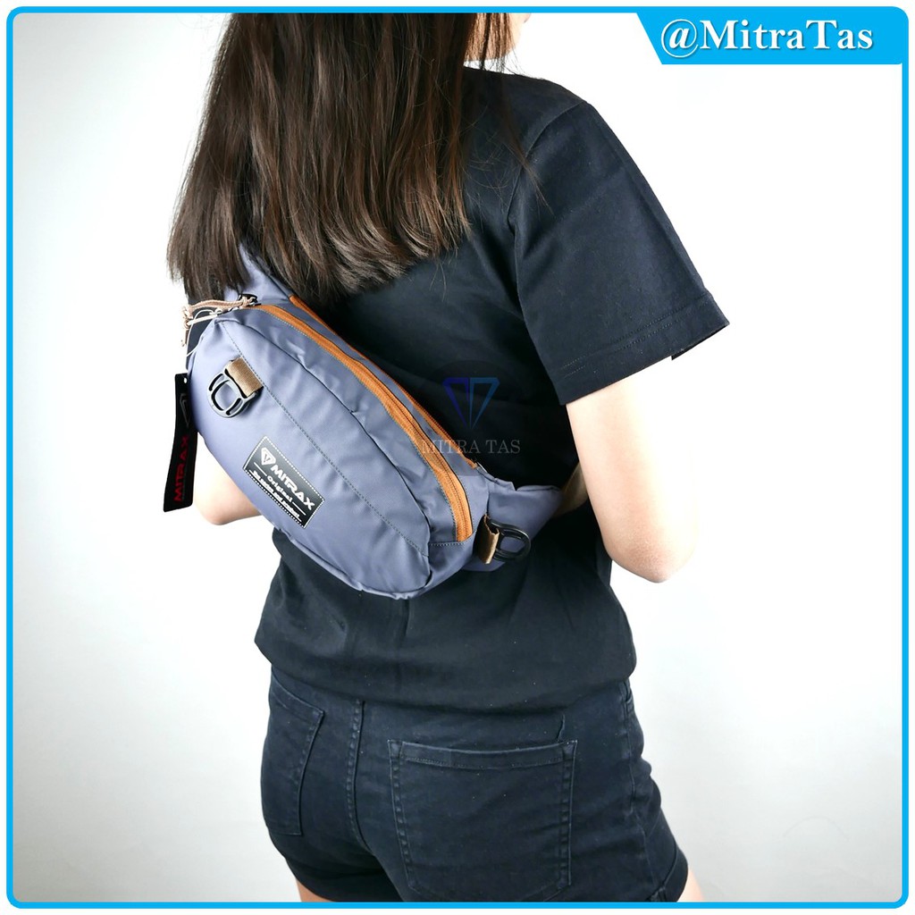 Waist Bag Mitrax Seis Bahan Kulit Bimo Waterproof! Tas Pinggang / Waistbag Pria Keren Anti Air!