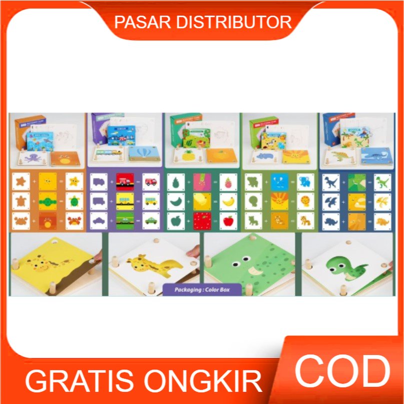 Mainan MATCHING GAME Mainan Edukasi Montessori Anak Wooden Puzzle Anak