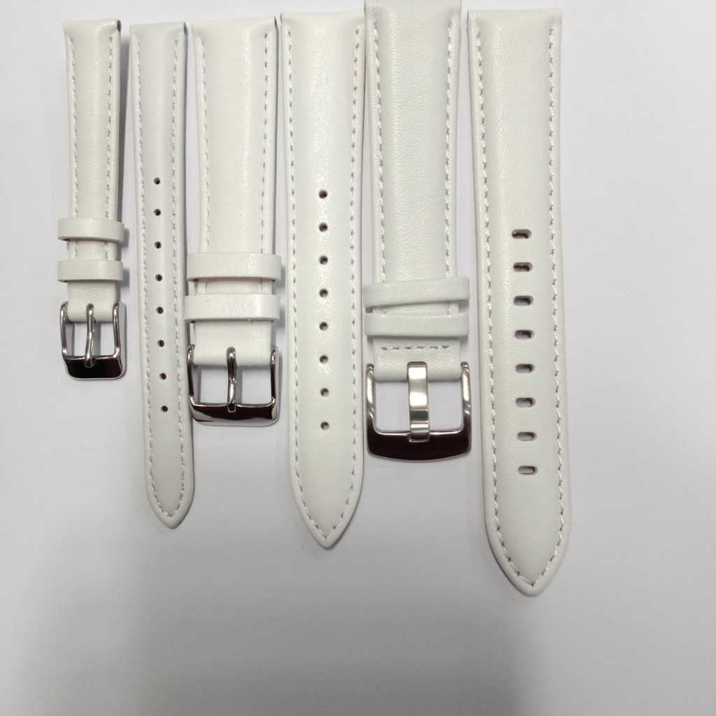 TALI KULIT JAM TANGAN STRAP WATCH ORIGINAL PUTIH UKURAN 12 MM - 22 MM