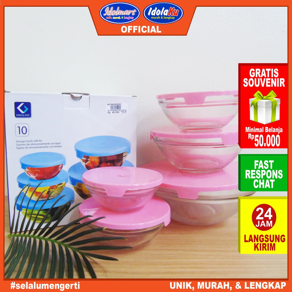 Jual Idolmart Kimglass Imperial Bowl Set Kaca 5 In 1 Mangkuk 5 Susun Bahan Kaca Tebal Karawang 3057