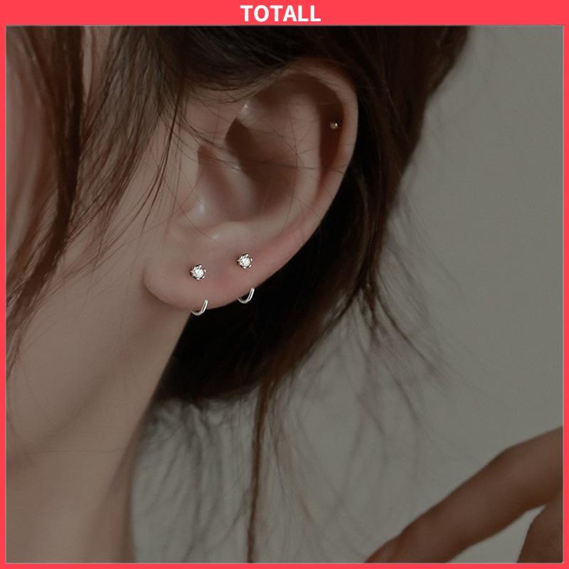 COD Anting Zirkon Temperamen Fashion Wanita Tidur Gratis Melepas Anting-Anting Trendi Yang Indah-Totall