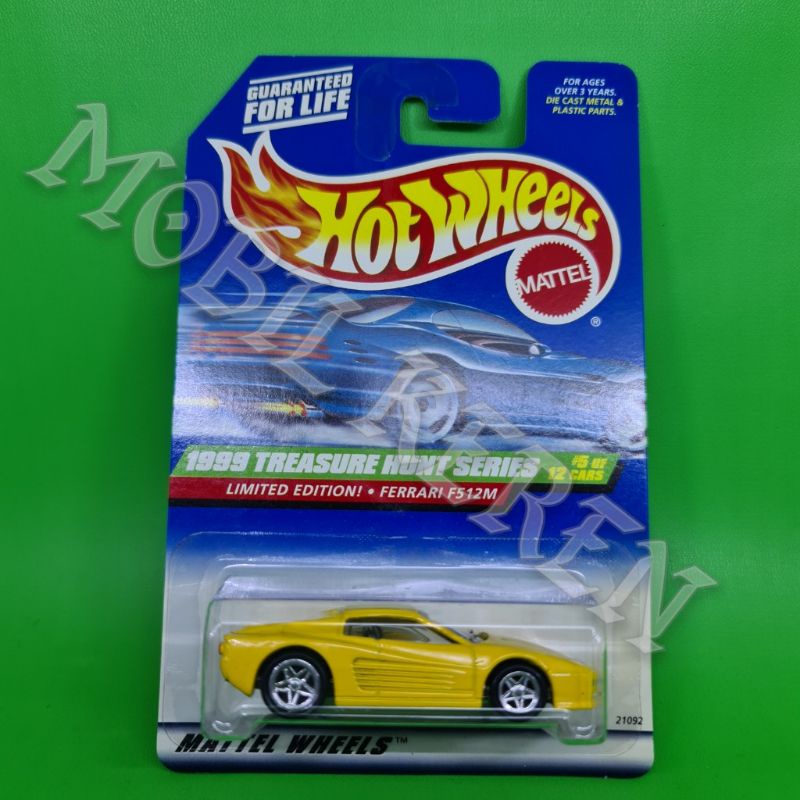 diecast Hot Wheels 1999 Treasure hunt series Limited Edition Ferrari F512M Yellow ban karet super tr