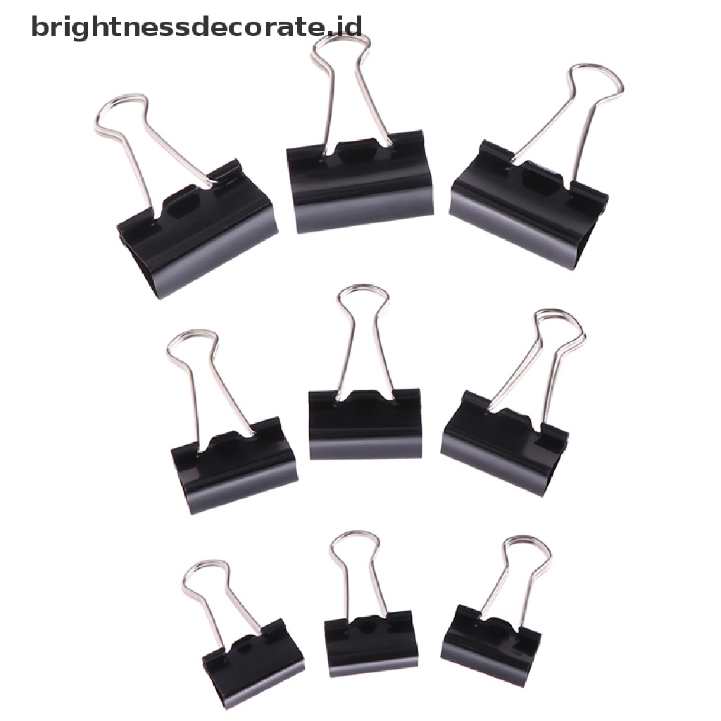 [birth] 10 pcs Black Metal Binder Clips Notes Letter Paper Clip Binding Securing clip [ID]