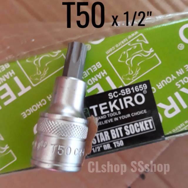 MATA SOKET OBENG KETOK BINTANG T50 x 1/2" sok treker gedor sock cakram cvt shock