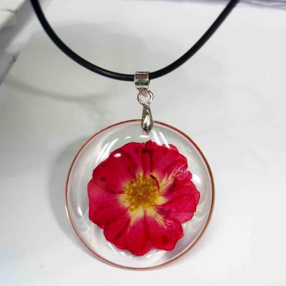 Needway Kalung Hadiah Fashion Rantai Bola Kering Lucu Daisy Kering Resin Bulat