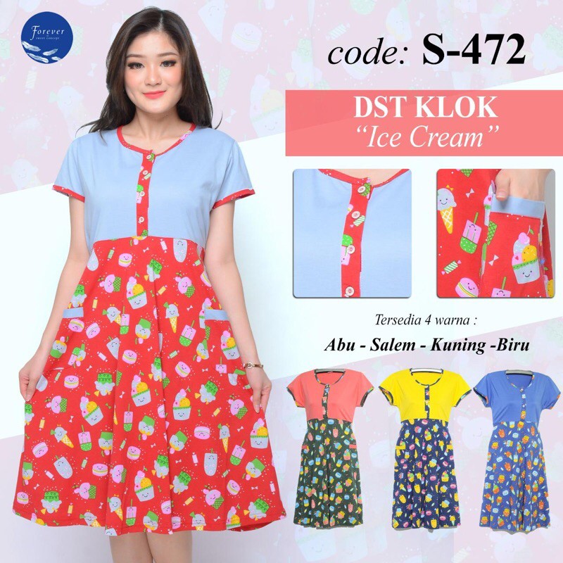 Daster klok pendek "Ice Cream” & ”Apple Rabbit”