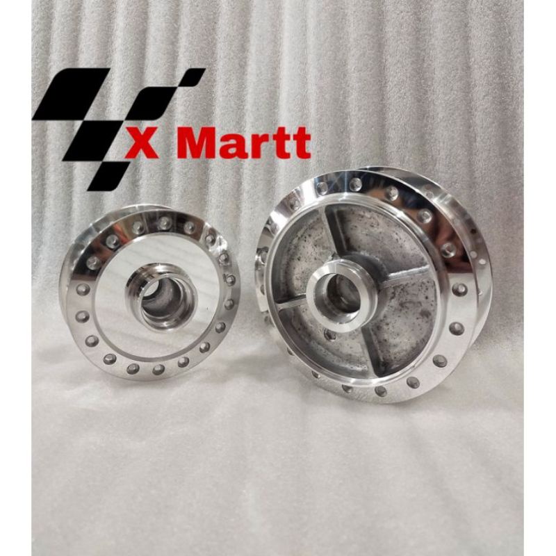 Tromol Set Depan Dan Belakang Kharisma / Supra X 125 Lama Variasi Chrome