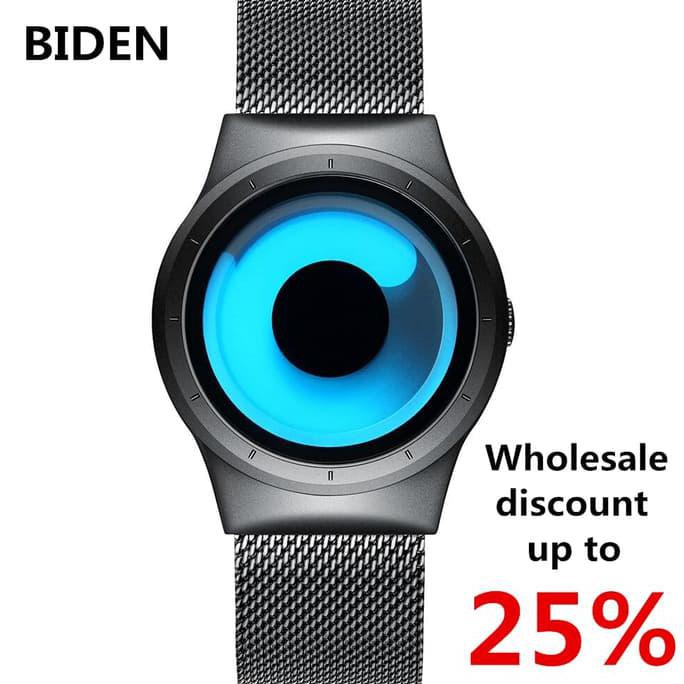 Jam Tangan Pria Wanita BIDEN Bisnis Kemewahan - Biru Muda