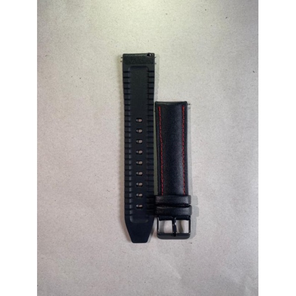 STRAP TALI JAM TANGAN - KULIT STYLE LEATHER RUBBER 20MM - FOR HUAWEI WATCH GT 2 42MM