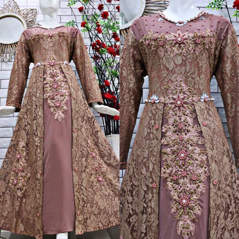 [COD]GAMIS BROKAT BORDIR PREMIUM IMPOR