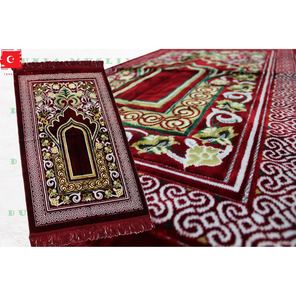 New Sajadah Turky Bahan Super Lembut Tebal Ukuran 70x110 peralatan Sholat Bisa [COD]