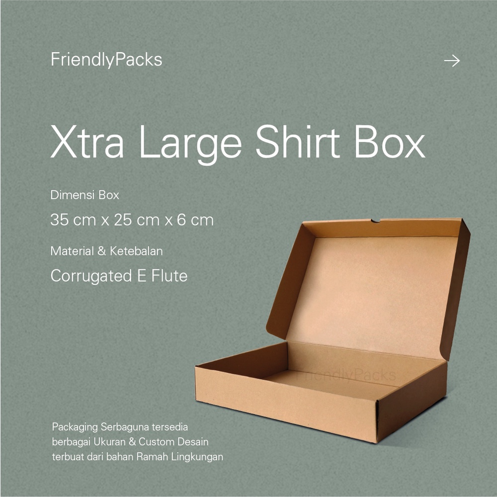

Xtra Large Shirt Box Packaging Corrugated / Kotak Baju / Kemasan T - Shirt