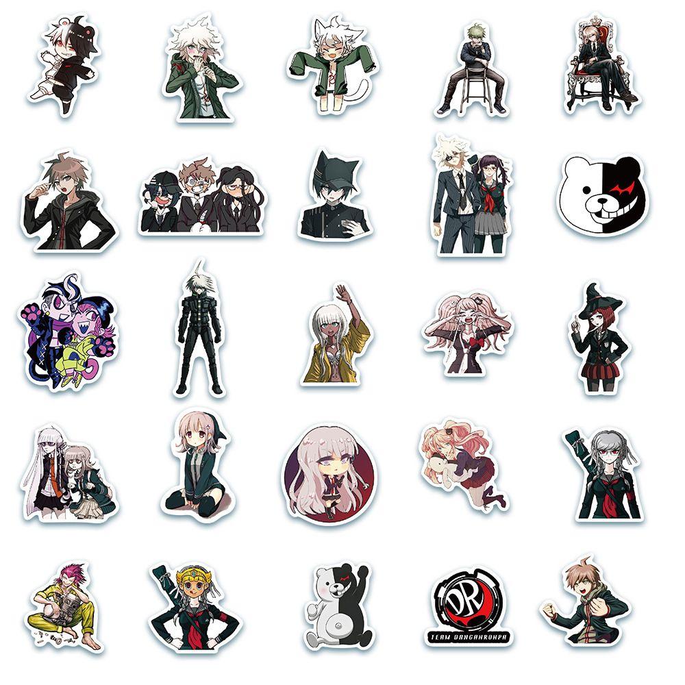 Lanfy Danganronpa Stiker Decals DIY Scrapbooking Laptop Perekat Diri Alat Tulis Stiker Kartun Graffiti Stiker