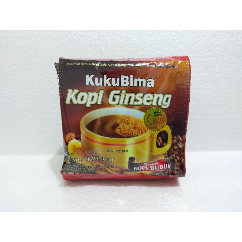 

Kukubima Kopi Ginseng Sachet Kopi + Ginseng + susu 32 Gr