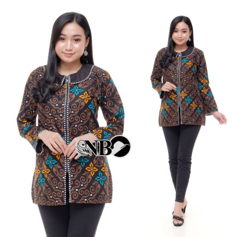 M-L-XL-XXL ATASAN BATIK WANITA MODERN ASJ SA HRB026 MONALISA GENES BLOUSE