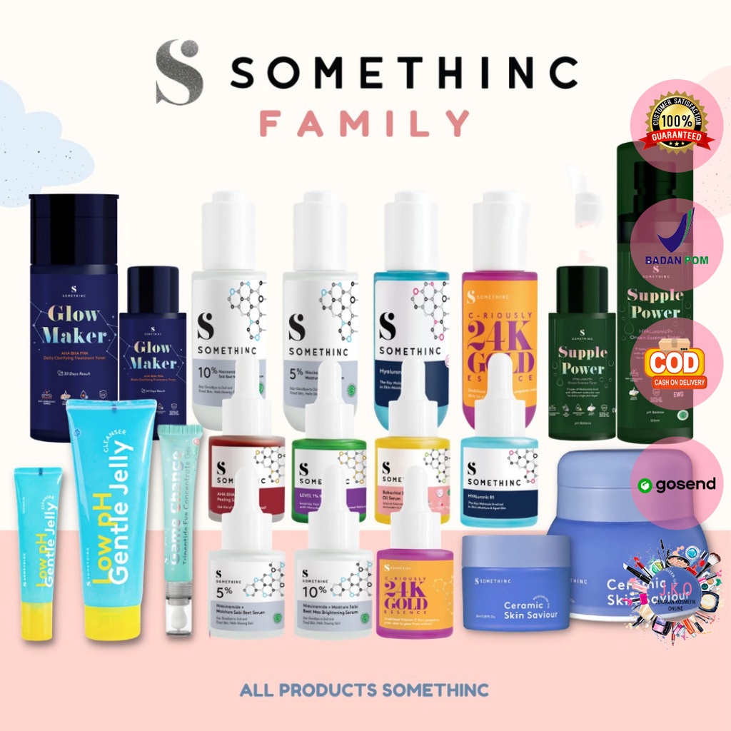 SOMETHINC SERUM ORIGINAL / salmon dna / ceramic skin saviour / game changer eye cream / supple power / glow maker / somethinc toner / bakuchiol / niacinamide barrier / niacinamide beet / aha bha peeling / hyaluronic9 SERUM / holygrail / 24k gold serum