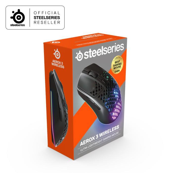 Steelseries Aerox 3 Black Wireless - Gaming Mouse - Ultra Light Weight RGB - Original